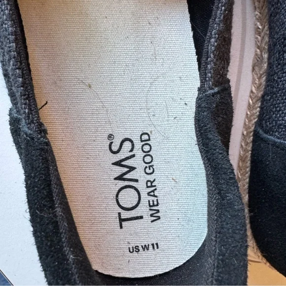 Toms Palma Black Slip-On Shoes Sneakers Textile Women’s 11 MINTY - Picture 6 of 7